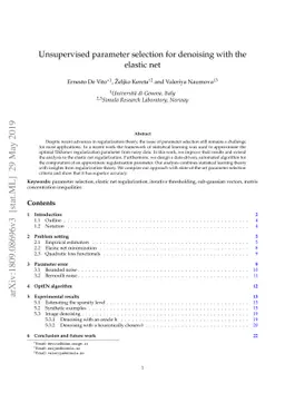 Unsupervised parameter selection for denoising with the elastic net