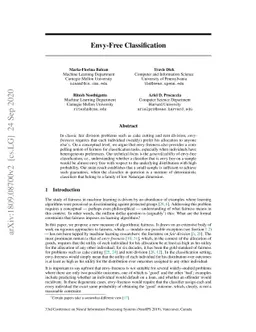 Envy-Free Classification