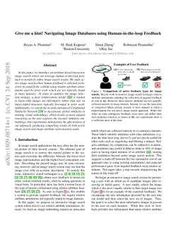 Give me a hint! Navigating Image Databases using Human-in-the-loop
  Feedback