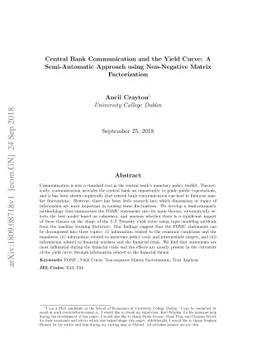 Central Bank Communication and the Yield Curve: A Semi-Automatic
  Approach using Non-Negative Matrix Factorization