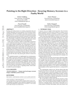 Pointing in the Right Direction - Securing Memory Accesses in a Faulty
  World