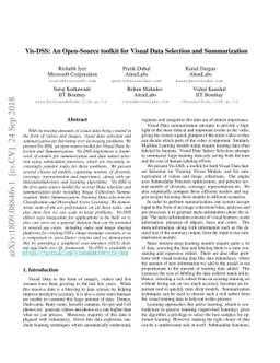 Vis-DSS: An Open-Source toolkit for Visual Data Selection and
  Summarization