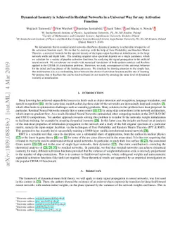 Dynamical Isometry is Achieved in Residual Networks in a Universal Way
  for any Activation Function