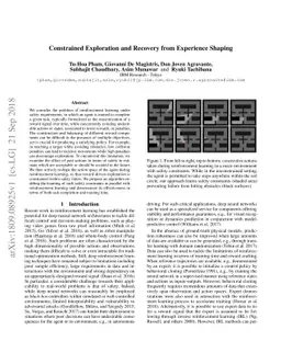 Constrained Exploration and Recovery from Experience Shaping