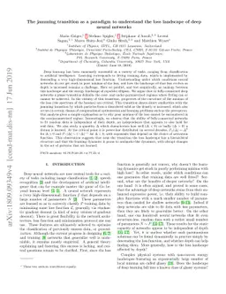 The jamming transition as a paradigm to understand the loss landscape of
  deep neural networks
