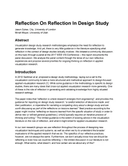 Reflection On Reflection In Design Study