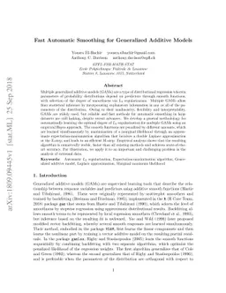Fast Automatic Smoothing for Generalized Additive Models