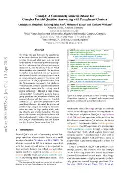 ComQA: A Community-sourced Dataset for Complex Factoid Question
  Answering with Paraphrase Clusters