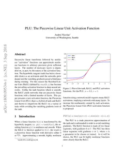 PLU: The Piecewise Linear Unit Activation Function