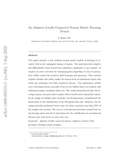 An Adaptive Locally Connected Neuron Model: Focusing Neuron