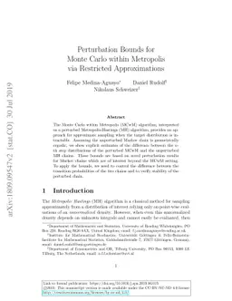 Perturbation Bounds for Monte Carlo within Metropolis via Restricted
  Approximations
