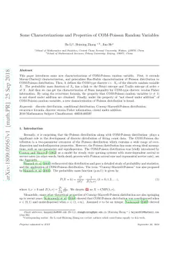 Some Characterizations and Properties of COM-Poisson Random Variables