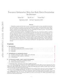 Nonconvex Optimization Meets Low-Rank Matrix Factorization: An Overview