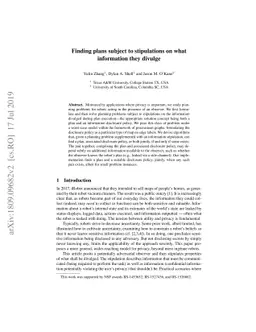 Finding plans subject to stipulations on what information they divulge