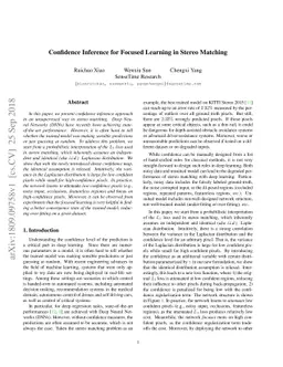 Confidence Inference for Focused Learning in Stereo Matching
