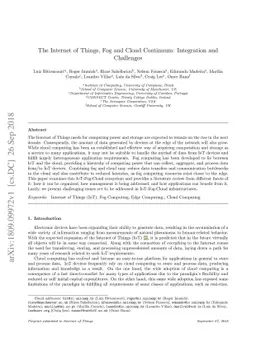 The Internet of Things, Fog and Cloud Continuum: Integration and
  Challenges