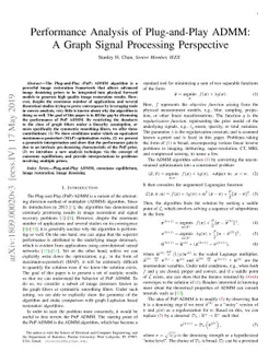 Performance Analysis of Plug-and-Play ADMM: A Graph Signal Processing
  Perspective