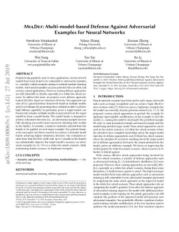 MULDEF: Multi-model-based Defense Against Adversarial Examples for
  Neural Networks