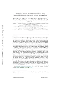 Predicting protein inter-residue contacts using composite likelihood
  maximization and deep learning
