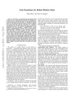 Cost Functions for Robot Motion Style