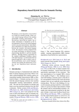 Dependency-based Hybrid Trees for Semantic Parsing