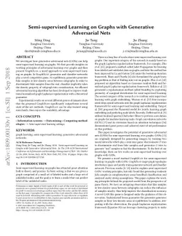 Semi-supervised Learning on Graphs with Generative Adversarial Nets