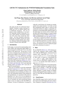 LIUM-CVC Submissions for WMT18 Multimodal Translation Task