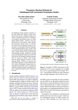 Parameter Sharing Methods for Multilingual Self-Attentional Translation
  Models