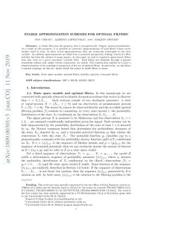 Stable approximation schemes for optimal filters