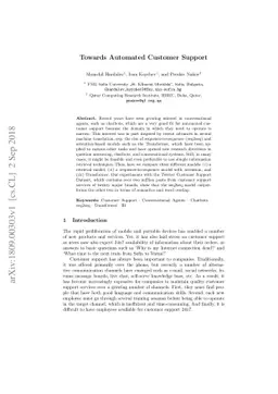 Towards Automated Customer Support