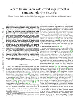 Secure transmission with covert requirement in untrusted relaying
  networks
