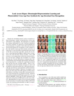 Look Across Elapse: Disentangled Representation Learning and
  Photorealistic Cross-Age Face Synthesis for Age-Invariant Face Recognition