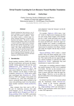 Trivial Transfer Learning for Low-Resource Neural Machine Translation