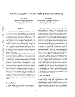 Natural Language Person Search Using Deep Reinforcement Learning