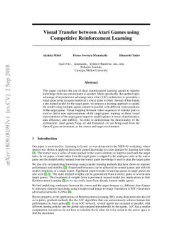 Visual Transfer between Atari Games using Competitive Reinforcement
  Learning