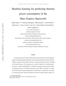 Machine learning for predicting thermal power consumption of the Mars
  Express Spacecraft