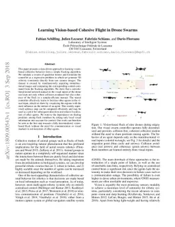 Learning Vision-based Cohesive Flight in Drone Swarms