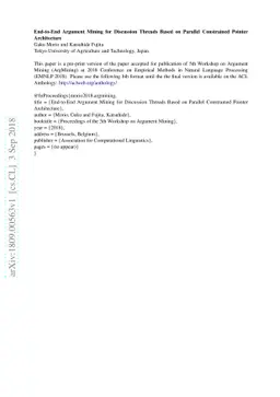 End-to-End Argument Mining for Discussion Threads Based on Parallel
  Constrained Pointer Architecture