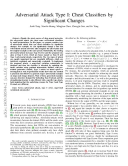 Adversarial Attack Type I: Cheat Classifiers by Significant Changes