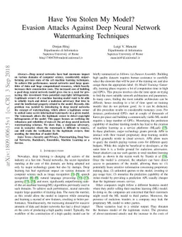 Have You Stolen My Model? Evasion Attacks Against Deep Neural Network
  Watermarking Techniques