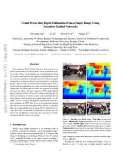 Detail Preserving Depth Estimation from a Single Image Using Attention
  Guided Networks