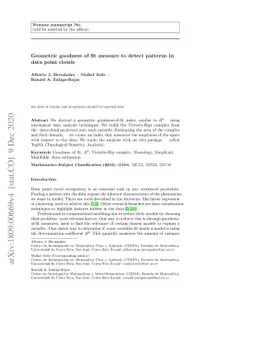 Geometric goodness of fit measure to detect patterns in data point
  clouds
