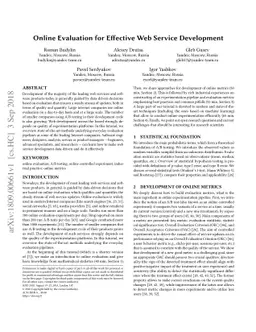 Online Evaluation for Effective Web Service Development