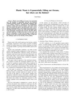 Plastic Waste is Exponentially Filling our Oceans, but where are the
  Robots?