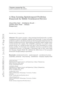 A Deep Learning Spatiotemporal Prediction Framework for Mobile
  Crowdsourced Services