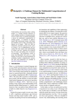 RecipeQA: A Challenge Dataset for Multimodal Comprehension of Cooking
  Recipes