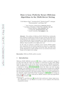 More is Less: Perfectly Secure Oblivious Algorithms in the Multi-Server
  Setting