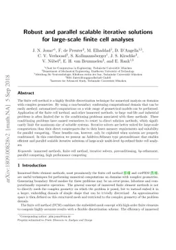 Robust and parallel scalable iterative solutions for large-scale finite
  cell analyses