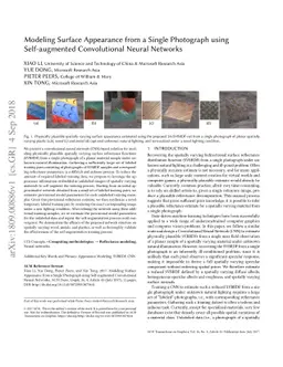 Modeling Surface Appearance from a Single Photograph using
  Self-augmented Convolutional Neural Networks