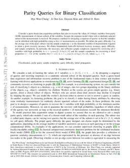 Parity Queries for Binary Classification
